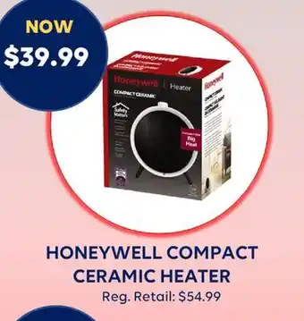 Wellwise by Shoppers HONEYWELL COMPACT CERAMIC HEATER offer