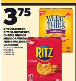Independent City Market RITZ CRACKERS, BITS SANDWICHES CHEESE NIBS OR MINIS OR WHEAT THINS MULTIGRAIN CRACKERS175-200 G offer