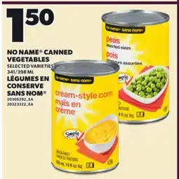 Independent City Market NO NAME CANNED VEGETABLES, 341/398 ML offer