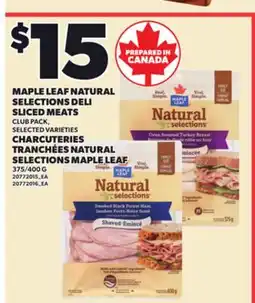Independent City Market MAPLE LEAF NATURAL SELECTIONS DELI SLICED MEATS, 375/400 G offer