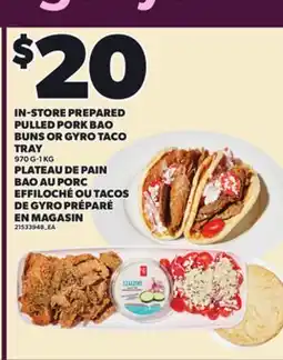 Independent City Market IN-STORE PREPARED PULLED PORK BAO BUNS OR GYRO TACO TRAY, 970 G-1 KG offer