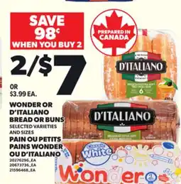 Independent City Market WONDER OR D'ITALIANO BREAD OR BUNS offer