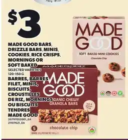 Independent City Market MADE GOOD DRIZZLE BARS, MINIS, COOKIES, RICE CRISPS, MORNINGS OR SOFT BAKED, 120-150 G offer