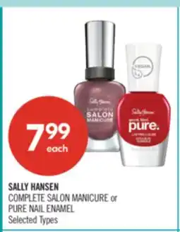 Shoppers Drug Mart SALLY HANSEN COMPLETE SALON MANICURE or PURE NAIL ENAMEL offer