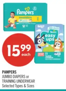 Shoppers Drug Mart PAMPERS JUMBO DIAPERS OR TRAINING UNDERWEAR offer
