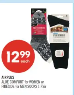 Shoppers Drug Mart AIRPLUS ALOE COMFORT for WOMEN or FIRESIDE for MEN SOCKS 1 Pair offer