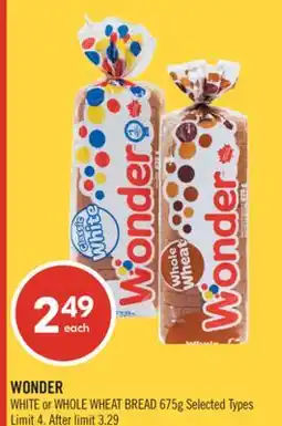 Shoppers Drug Mart WONDER WHITE or WHOLE WHEAT BREAD offer