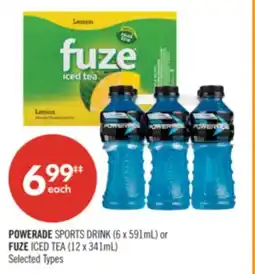 Shoppers Drug Mart POWERADE SPORTS DRINK (6 x 591mL) or FUZE ICED TEA (12 x 341mL) offer