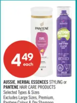 Shoppers Drug Mart AUSSIE, HERBAL ESSENCES STYLING or PANTENE HAIR CARE PRODUCTS offer