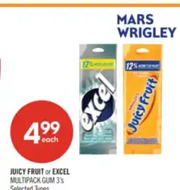 Shoppers Drug Mart JUICY FRUIT or EXCEL MULTIPACK GUM offer