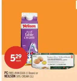 Shoppers Drug Mart PC FREE-RUN EGGS (1 Dozen) or NEILSON 18% CREAM (1L) offer