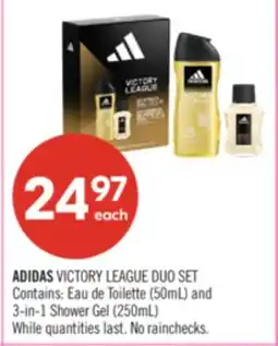 Shoppers Drug Mart ADIDAS VICTORY LEAGUE DUO SET Contains: Eau de Toilette (50mL) and 3-in-1 Shower Gel (250mL) offer