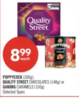 Shoppers Drug Mart POPPYCOCK (300g), QUALITY STREET CHOCOLATES (148g) or GANONG CARAMELS (150g) offer