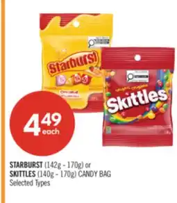 Shoppers Drug Mart STARBURST (142g - 170g) or SKITTLES (140g - 170g) CANDY BAG offer
