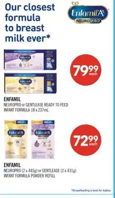 Shoppers Drug Mart ENFAMIL NEUROPRO or GENTLEASE READY TO FEED INFANT FORMULA offer