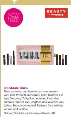 Shoppers Drug Mart Shoppers Beauty Mascara Discovery Collection offer