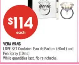 Shoppers Drug Mart VERA WANG LOVE SET Contains: Eau de Parfum (50mL) and Pen Spray (10mL) offer