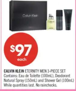 Shoppers Drug Mart CALVIN KLEIN ETERNITY MEN 3-PIECE SET offer