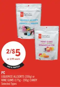 Shoppers Drug Mart PC LIQUORICE ALLSORTS (200g) or WINE GUMS (175g - 200g) CANDY offer