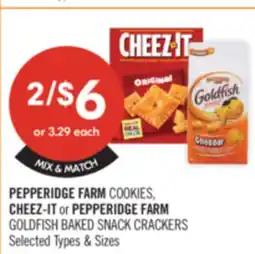 Shoppers Drug Mart PEPPERIDGE FARM COOKIES, CHEEZ-IT or PEPPERIDGE FARM GOLDFISH BAKED SNACK CRACKERS offer