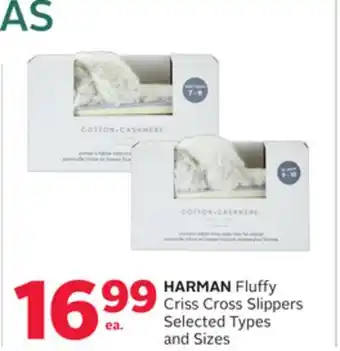 Rexall HARMAN Fluffy Criss Cross Slippers offer