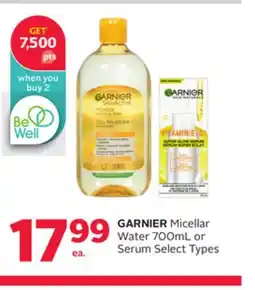 Rexall GARNIER Micellar Water 700mL or Serum offer
