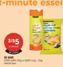 Shoppers Drug Mart NO NAME POTATO CHIPS (200g) or CRISPS (142g - 150g) offer