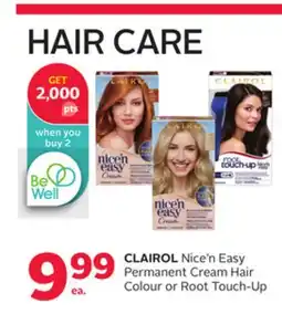 Rexall CLAIROL Nice'n Easy Permanent Cream Hair Colour or Root Touch-Up offer