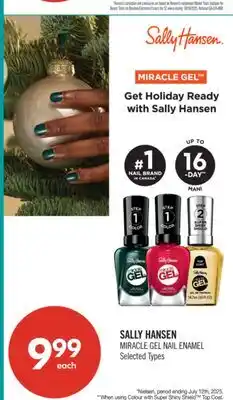 Shoppers Drug Mart SALLY HANSEN MIRACLE GEL NAIL ENAMEL offer