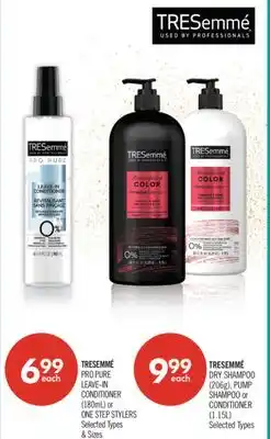 Shoppers Drug Mart TRESEMMÉ PRO PURE LEAVE-IN CONDITIONER (180mL) or ONE STEP STYLERS offer