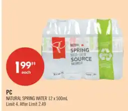 Shoppers Drug Mart PC NATURAL SPRING WATER offer