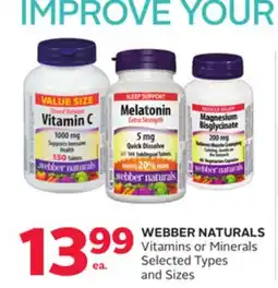 Rexall WEBBER NATURALS Vitamins or Minerals offer