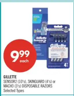 Shoppers Drug Mart GILLETTE SENSOR2 (10's), SKINGUARD (4's) or MACH3 (3's) DISPOSABLE RAZORS offer