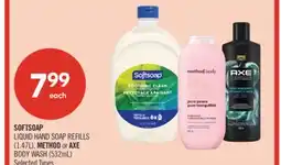 Shoppers Drug Mart SOFTSOAP LIQUID HAND SOAP REFILLS (1.47L), METHOD or AXE offer