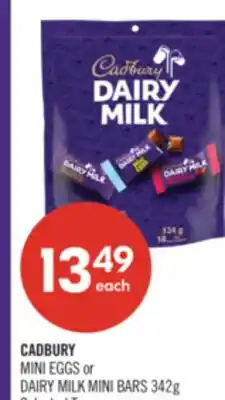 Shoppers Drug Mart CADBURY MINI EGGS or DAIRY MILK MINI BARS offer