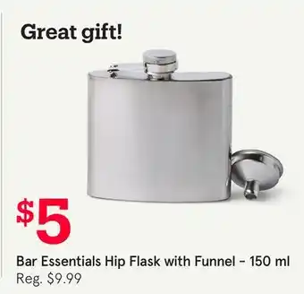 Kitchen Stuff Plus Bar Essentials Hip Flask with Funnel offer