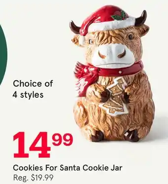 Kitchen Stuff Plus Cookies For Santa Cookie Jar offer