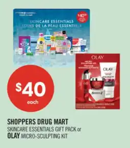 Shoppers Drug Mart SKINCARE ESSENTIALS GIFT PACK or OLAY MICRO-SCULPTING KIT offer