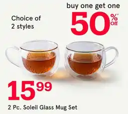 Kitchen Stuff Plus 2 Pc. Soleil Glass Mug Set offer