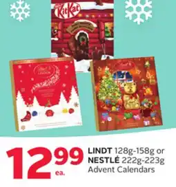 Rexall LINDT 128g-158g or NESTLÉ 222g-223g Advent Calendars offer