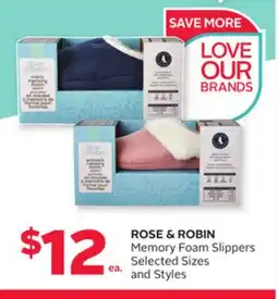Rexall ROSE & ROBIN Memory Foam Slippers offer