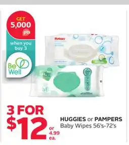 Rexall HUGGIES or PAMPERS Baby Wipes offer