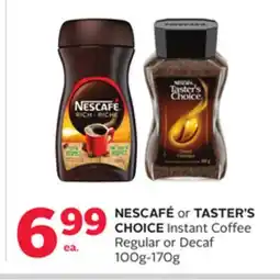 Rexall NESCAFÉ or TASTER'S CHOICE Instant Coffee Regular or Decaf offer