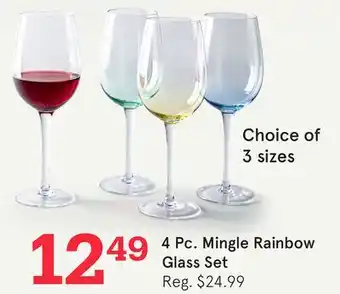 Kitchen Stuff Plus 4 Pc. Mingle Rainbow Glass Set offer