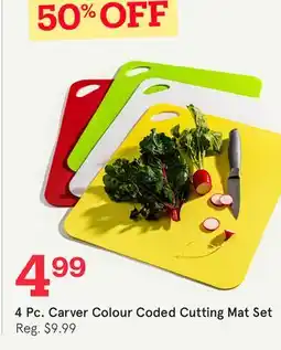 Kitchen Stuff Plus 4 Pc. Carver Colour Coded Cutting Mat Set offer