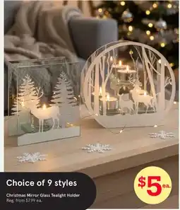 Kitchen Stuff Plus Christmas Mirror Glass Tealight Holder offer