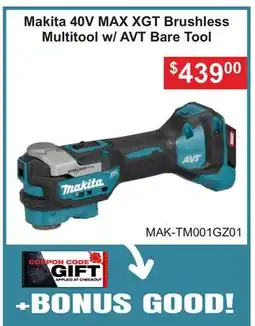 Atlas Tools & Machinery Makita 40V MAX XGT Brushless Multitool w/ AVT Bare Tool offer