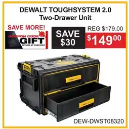 Atlas Tools & Machinery DEWALT TOUGHSYSTEM 2.0 Two-Drawer Unit offer