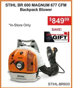 Atlas Tools & Machinery STIHL BR 600 MAGNUM 677 CFM Backpack Blower offer