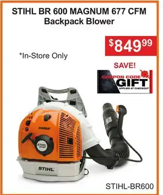Atlas Tools & Machinery STIHL BR 600 MAGNUM 677 CFM Backpack Blower offer